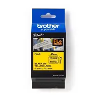 Brother FLE-6511 Pro Tape, 21mm x 45mm, černý tisk/žlutý podklad, 72ks, originální páska