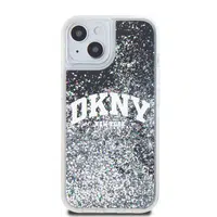Zadní kryt DKNY Liquid Glitter Arch Logo pro Apple iPhone 15, černá