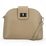 Dámská kožená crossbody kabelka taupe - Delami Saffet