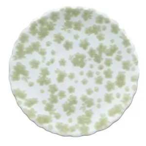 Zelený dezertní talířek 13 cm kolekce Slåpeblom - Wik & Walsøe
