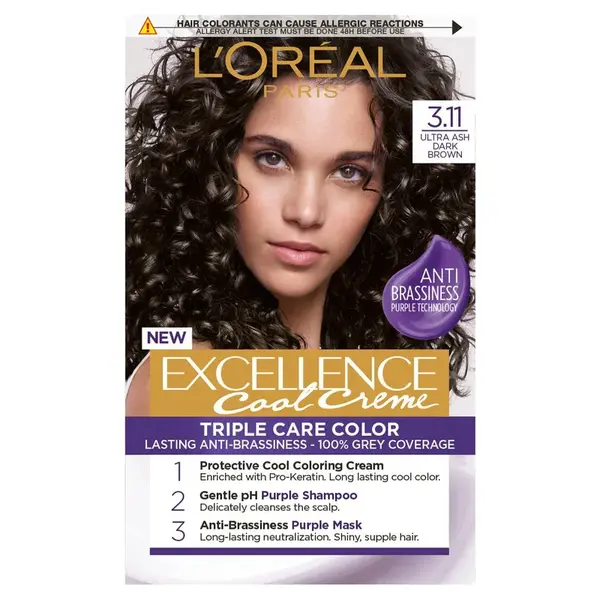 Permanentní barva Loréal Excellence Cool Creme 3.11 ultra popelavá tmavá hnědá - L’Oréal Paris + dárek zdarma