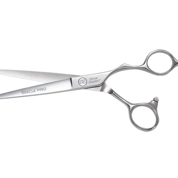 Kadeřnické nůžky Olivia Garden SilkCut® Pro Shear 6,5" - stříbrné (SI-PRO6.50) + dárek zdarma