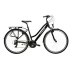 Dámské trekingové kolo Kross Trans 1.0 28" SR Gen 007 M (17", 158-170 cm) černá / šedá / stříbrná / lesk