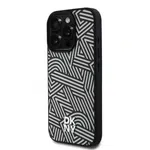 Zadní kryt DKNY PU Leather Crosswalk Pattern Magsafe pro Apple iPhone 16 Pro Max, ivory