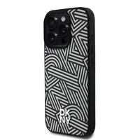 Zadní kryt DKNY PU Leather Crosswalk Pattern Magsafe pro Apple iPhone 16 Pro Max, ivory