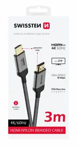 Swissten HDMI/HDMI 4K 60Hz 3m Nylon