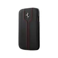 Kožené pouzdro Ferrari pro Samsuing Galaxy S4 Mini, černá
