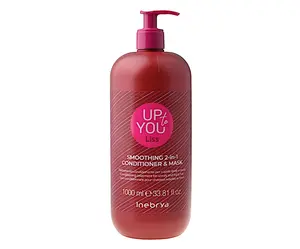 Uhlazující a ošetřující kúra pro nepoddajné a krepaté vlasy Inebrya Up to You Liss Smoothing 2in1 Conditioner  a  Mask - 1000 ml + dárek zdarma