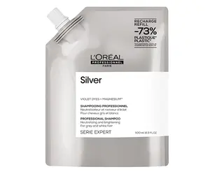 Neutralizační šampon na šedivé a bílé vlasy Loréal Professionnel Serie Expert Silver - 500 ml, náhradní náplň - L’Oréal Professionnel + dárek zdarma