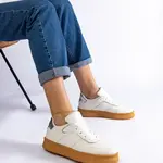 Gemre White lace-up platform sneakers Felicita