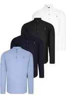 SET OF FOUR G783 DEWBERRY JUDGE COLLAR SHIRT-BLACK-WHITE-NAVY-BLUE