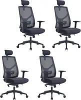 MERCURY 4PACK Ergonomická kancelářská židle ARES černá, vysoké postavy, sezení 8 hodin denně (4 ks)