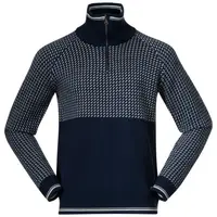 Bergans ALVDAL WOOL HALF ZIP Vlnený sveter, tmavo modrá, veľkosť