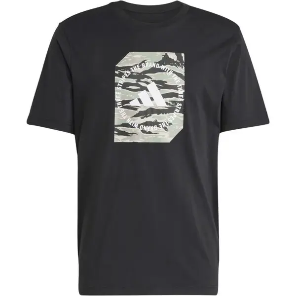 adidas CAMO LOGO TEE Chlapčenské tričko, čierna, veľkosť