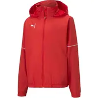 Puma TEAM GOAL RAIN JACKET JR Detská športová bunda, červená, veľkosť