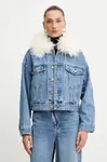 Džínová bunda MICHAEL Michael Kors modrá barva, přechodná, MF510C8FAU
