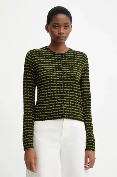 Kardigan United Colors of Benetton dámský, zelená barva, 12F3D5028