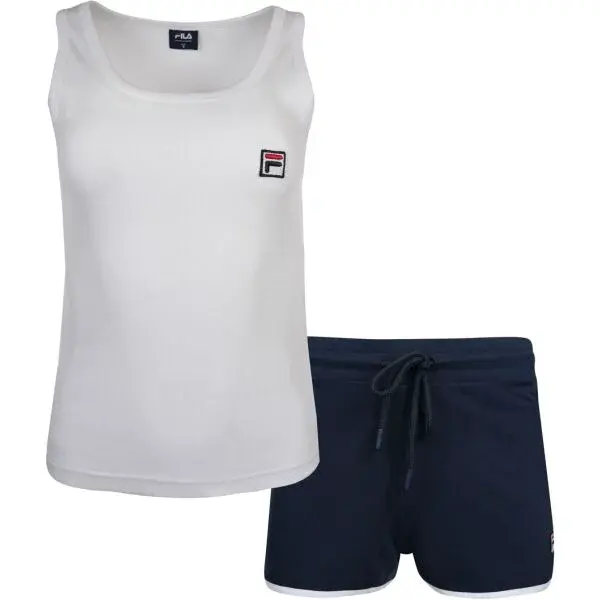 Fila SET TANK IN JERSEY SHORT PANTS IN FRENCH TERRY Dámske pyžamo, biela, veľkosť