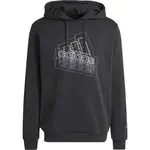 adidas TECH GRAPHIC HOODIE Pánska mikina, čierna, veľkosť XXL