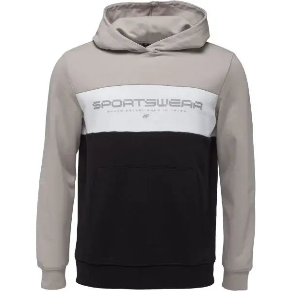 4F SWEATSHIRT COLOR BLOCK Pánska mikina, sivá, veľkosť