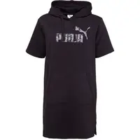 Puma HOODED LOGO DRESS Dámska moderná mikina, čierna, veľkosť