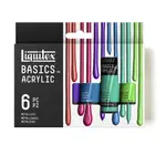 Sada akrylových barev Liquitex Basics 6x22ml Metallic