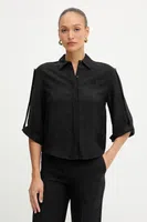 Košile Marciano Guess WHITNEY dámská, černá barva, relaxed, s klasickým límcem, 5YGH02 7337A