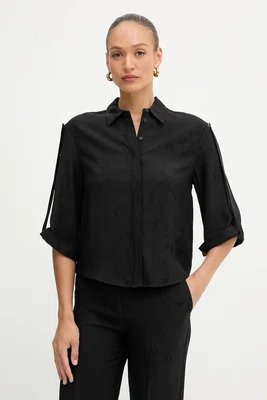 Košile Marciano Guess WHITNEY dámská, černá barva, relaxed, s klasickým límcem, 5YGH02 7337A