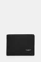 Kožená peněženka Aeronautica Militare černá barva, AM181