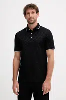 Bavlněné polo tričko Emporio Armani černá barva