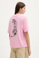 Bavlněné tričko adidas Animal dámské, růžová barva, JV8532