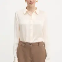 Košile Guess MARTHE dámská, béžová barva, regular, s klasickým límcem, W5YH1A WHCR2