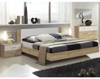 Postel s nočními stolky Nora 180x200 cm, prkenný dub/bílá