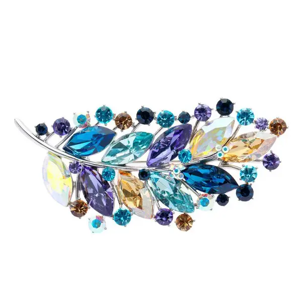 Oliver Weber Třpytivá brož lístky Twig 58061