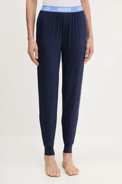 Pyžamové kalhoty HUGO UNITE_PANTS dámské, černá barva, 50490703