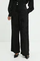 Kalhoty Answear.LAB dámské, černá barva, široké, high waist