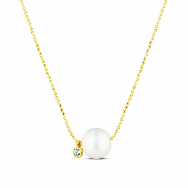 JwL Luxury Pearls Jemný náhrdelník s bílou perlou a třpytivým zirkonem JL0860