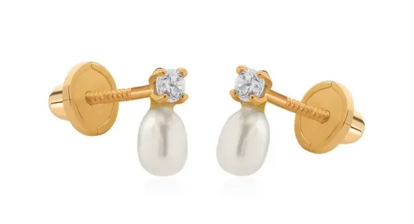 Brilio Něžné náušnice ze žlutého zlata se zirkony 14/18.480/17ZIR