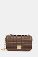 Kožená kabelka MICHAEL Michael Kors TRIBECA hnědá barva, 30R4G2RL7L