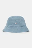 Dětský bavlněný klobouk Tommy Hilfiger modrá barva, AU0AU01965
