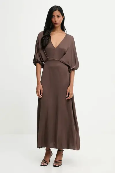 Šaty Answear.LAB hnědá barva, maxi