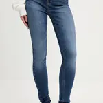 Džíny Tommy Jeans dámské, tmavomodrá barva, DW0DW21740