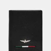 Kožená peněženka Aeronautica Militare černá barva, AM154