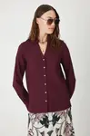 Košile Medicine dámská, vínová barva, regular, s klasickým límcem
