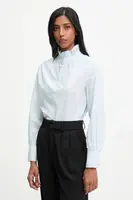 Bavlněná košile Answear.LAB dámská, modrá barva, regular, se stojáčkem