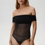 Halenka Undress Code Libra Bodysuit Thong dámská, černá barva, hladká, 839