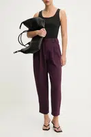 Kalhoty Answear.LAB dámské, fialová barva, střih chinos, high waist