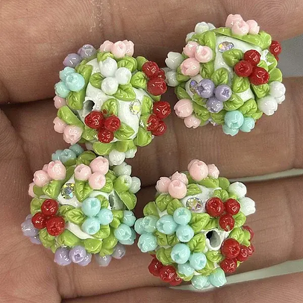 Handmade Polymer Clay Round Beads