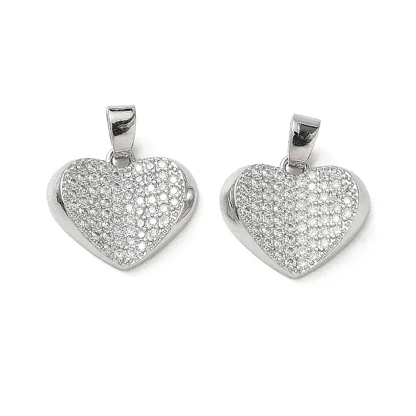 Valentine's Day Brass Micro Pave Clear Cubic Zirconia Pendants