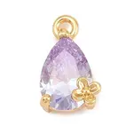 Brass Micro Pave Cubic Zirconia Charms